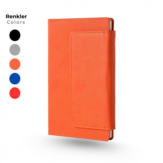 ULUBAT - Mıknatıslı Termo Deri Kapaklı Cepli Tarihsiz Çizgili Defter